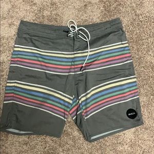 Men’s RVCA Heritage Gray Multi Color Board Shorts